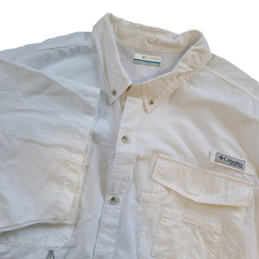 Columbia PFG Shirt Men 2XL XXL Short Sleeve Button Fishing Nylon Bahama Vented